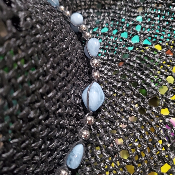 NWT Cowboy/Cowgirl Black /Turquoise Straw Hat Womens - Picture 4 of 6